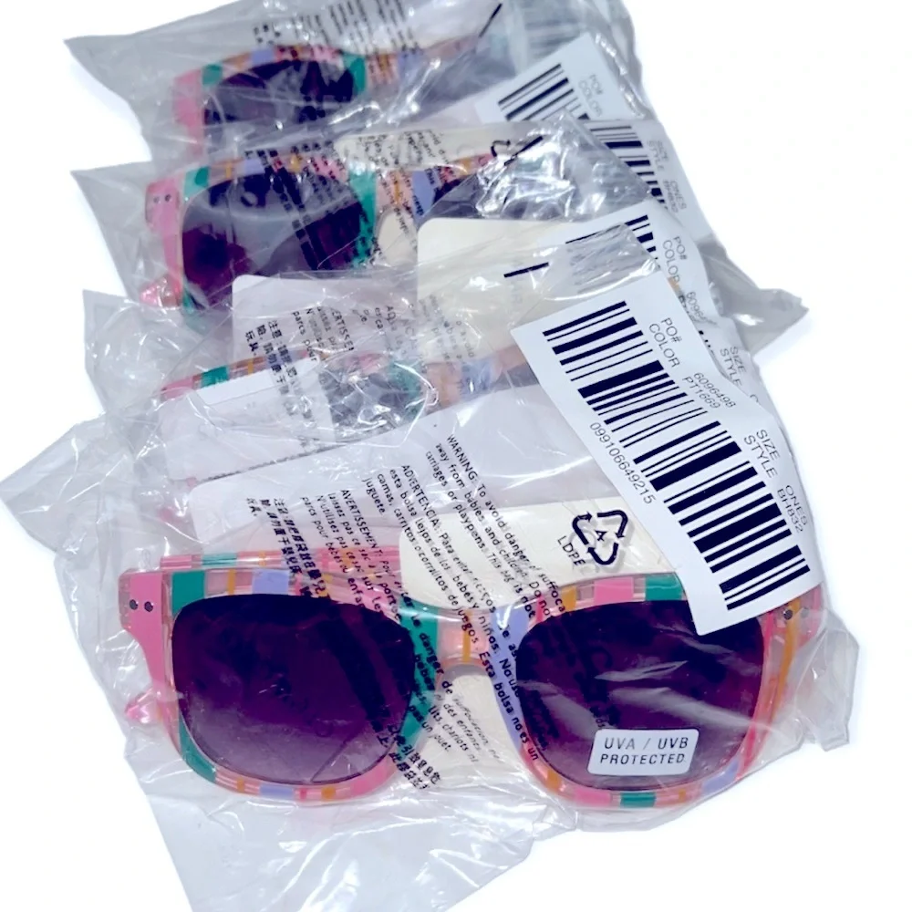 J. CREW Kids Sunglasses Striped Frame Wine Lens Children Sunnies Unisex NWT